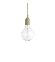 E27 Pendel LED takupphäng, beige/grön