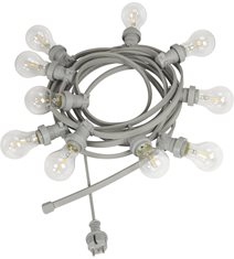 Bright light string 10 m. ljuskällor, grå/klar 7m