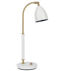 Deluxe bordslampa LED, mattvit/mässing 50,7cm